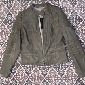 Gray leather jacket